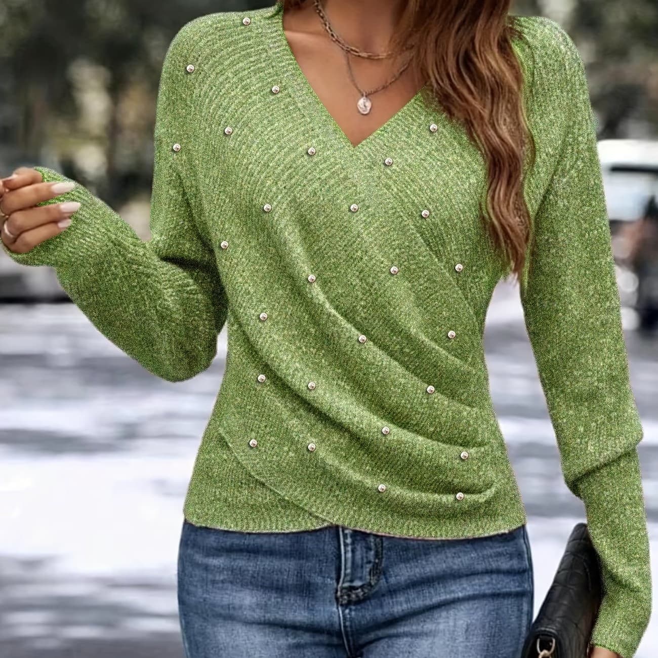 Polyester Female Long Sleeves - Green, M