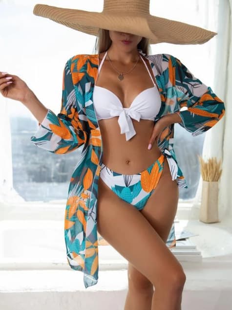 Women's Three-piece Bikini Mesh Split Swimsuit - Figure 5, S