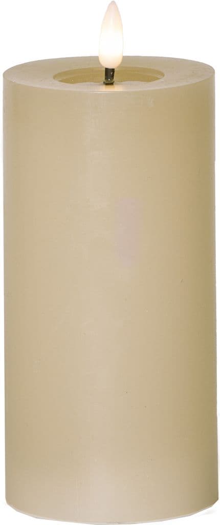 LED-BLOKKLYS FLAMME BEIGE / 17,5 CM / TIMER