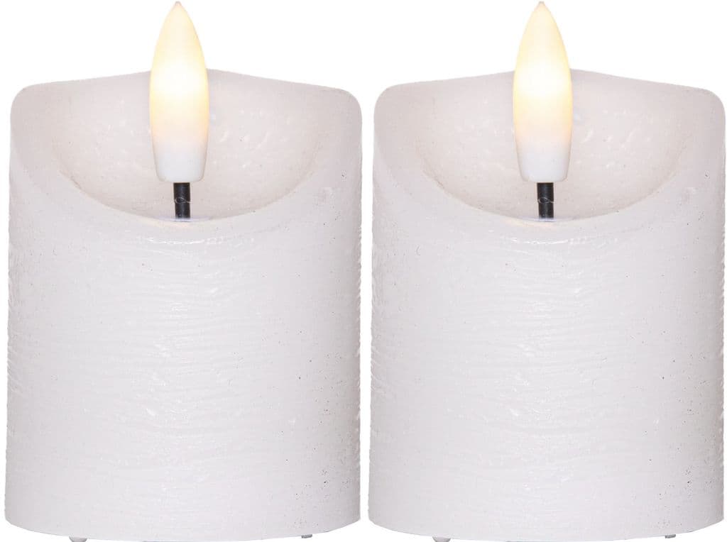LED Kubbelys Flamme Rustic 2-pack 7,5cm med Timer