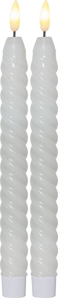 LED ANTILYS FLAMMEVIRVEL HVIT 2-pakning - 25 cm / Batteridrevet med timer