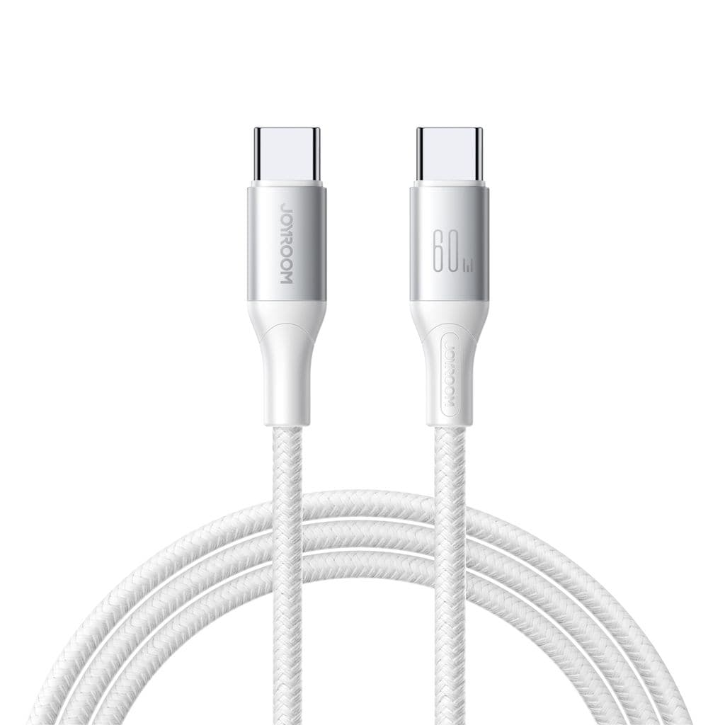 Joyroom Flash Series hurtigladekabel for USB-C til USB-C, 60 W, 1 m – hvit