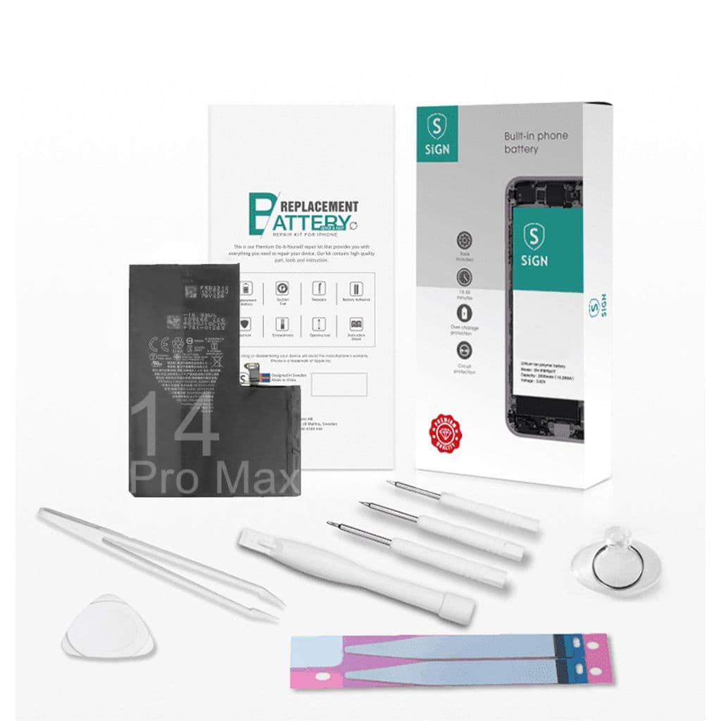 SiGN komplett batteribyttesett – iPhone 14 Pro Max