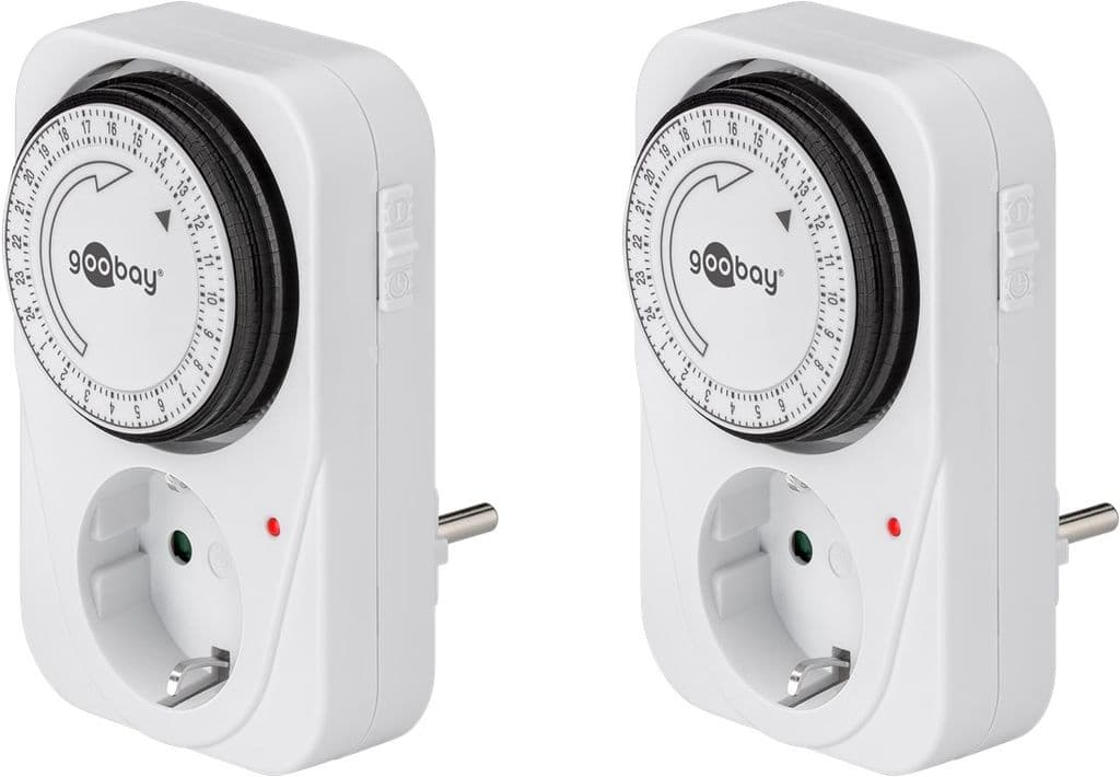 Goobay Analog Timer, 16A, 3500W, IP20, 2-pakning