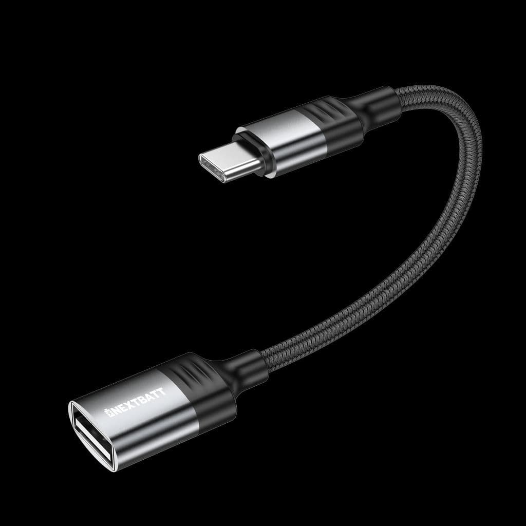 NEXTBATT USB-C til USB-A OTG-adapterkabel - svart/grå