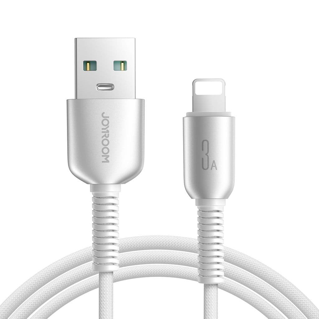 Joyroom USB-A til Lightning-kabel Hurtiglading 3A, 1,2m - Lysegrå