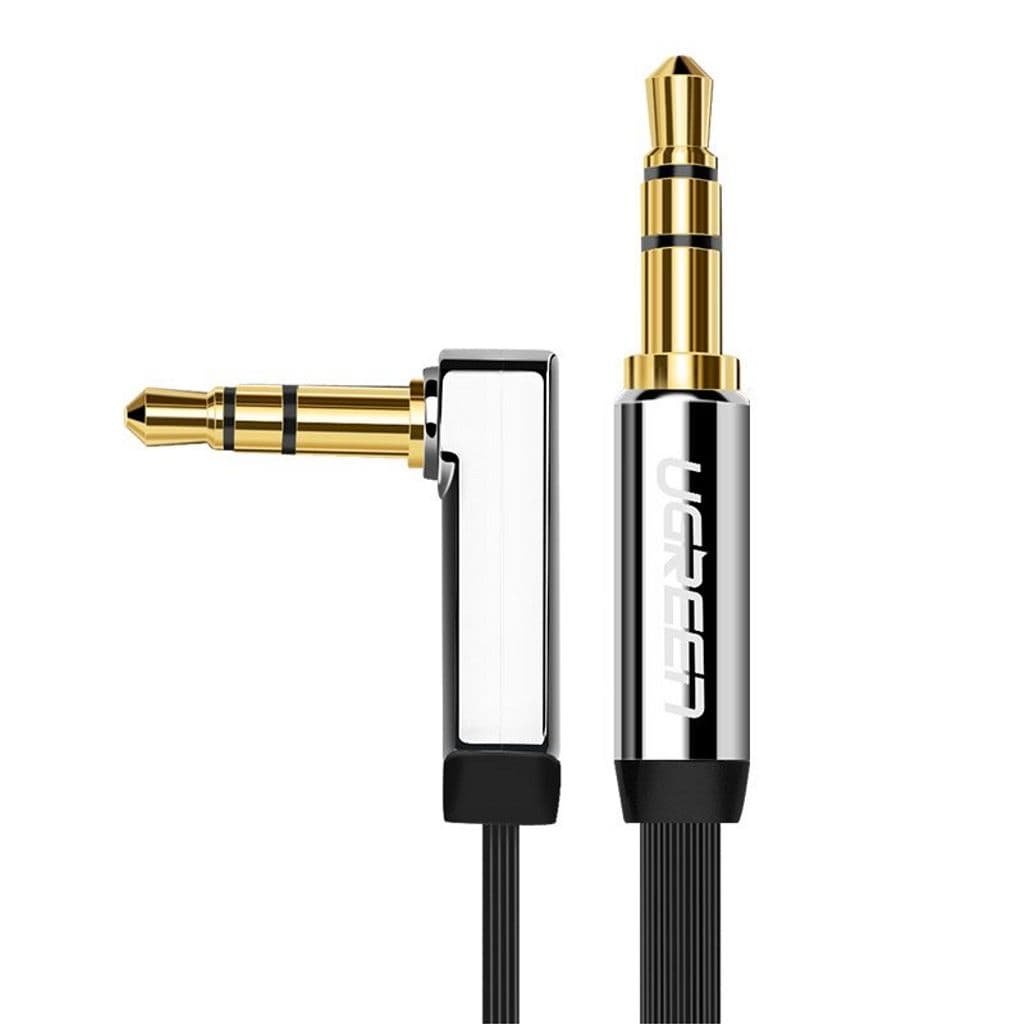 Ugreen AUX-kabel, vinklet, 3.5mm, 3m - Sølv