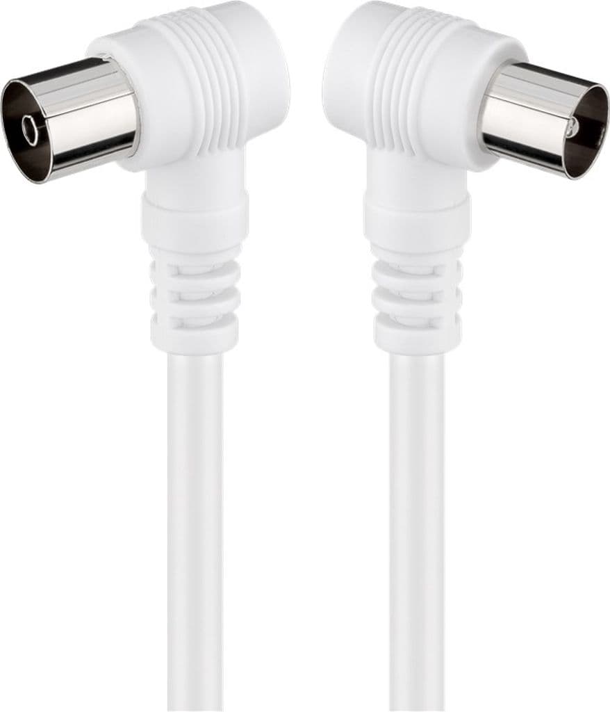 Antennekabel, koaksial hann til koaksial hunn, vinklet, <70 dB, dobbeltskjermet, 5m