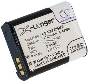 Batteri til EN-EL23 erstatningsbatteri