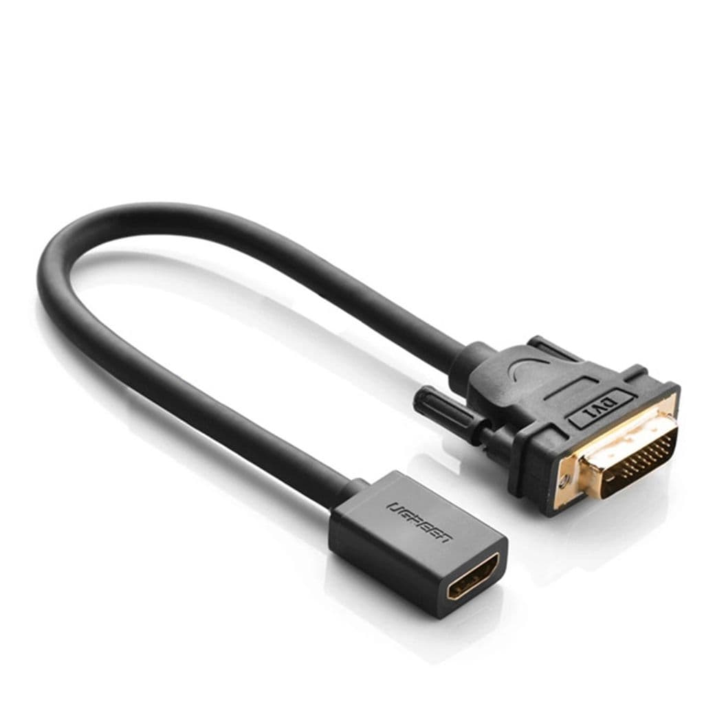 Ugreen DVI (hann) til HDMI (hun) adapterkabel, 0,15 m - svart