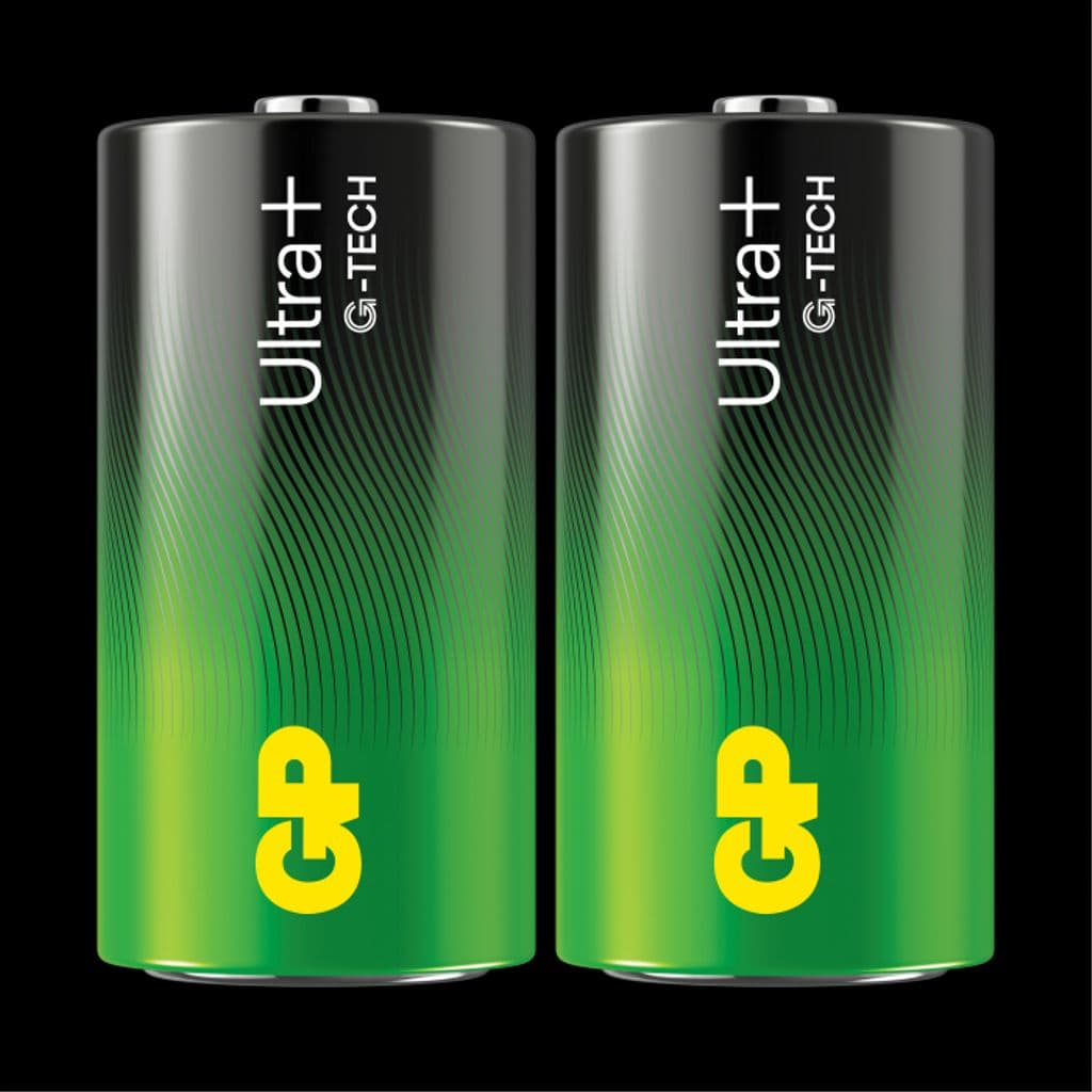 GP Ultra Plus Alkaline C-batteri, 14AUP/LR14, 2-pak
