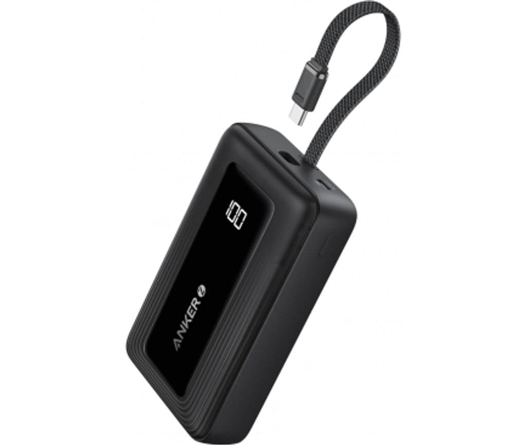 Anker Zolo Powerbank 20 000 mAh, 30 W QC+PD med USB-C-kabel – Svart
