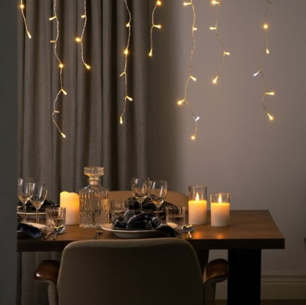 LED Istapplysslynge Varmhvit 200 LED 5m Glitrende Utbyggbar