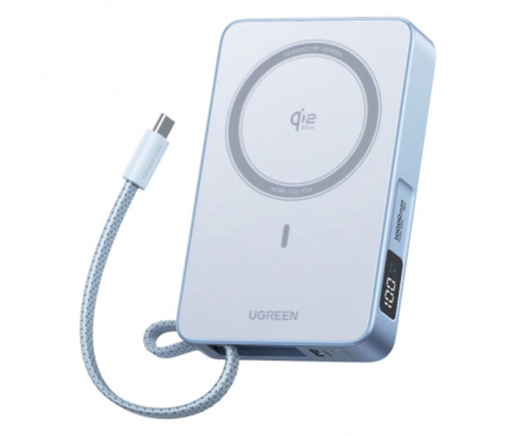 Ugreen MagFlow PB773 MagSafe Powerbank 10000mAh, 25W, med USB-C-kabel – blå