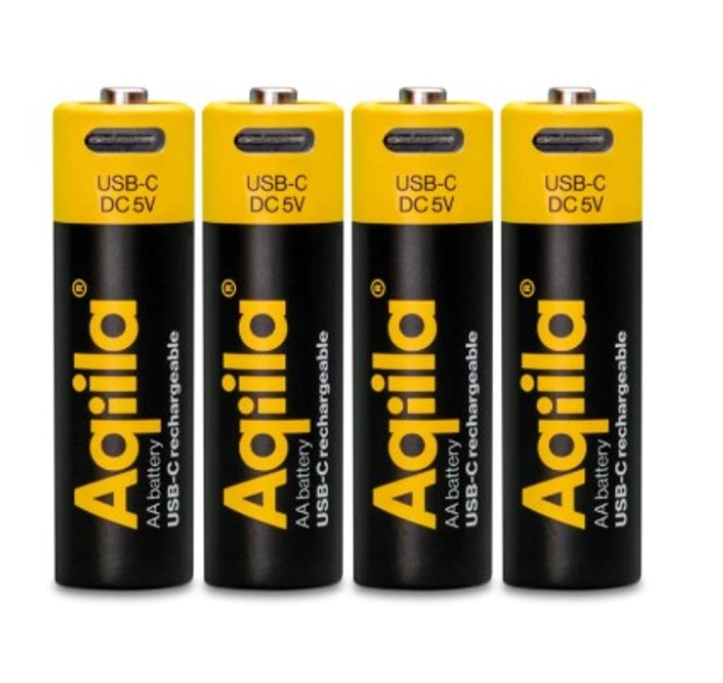 Aqiila Li-ion 2000mah oppladbart AA-batteri med USB-C - 4-pakning