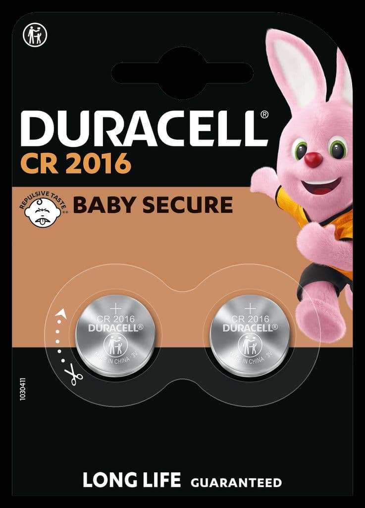 Duracell CR2016 / DL2016 litium knappcellebatteri 2-pakning