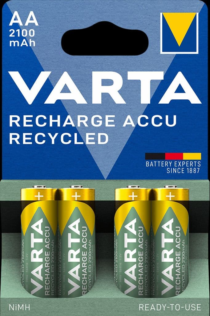 VARTA Recharge Accu Resirkulert AA-batteri 2100mAh, 4-pakning