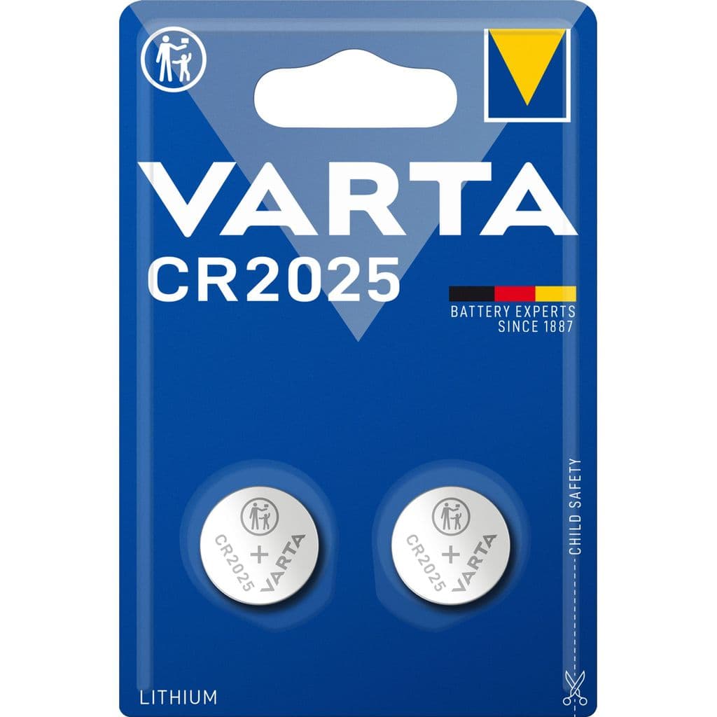 VARTA Lithium Coin knappcellebatteri CR2025, 2-pak