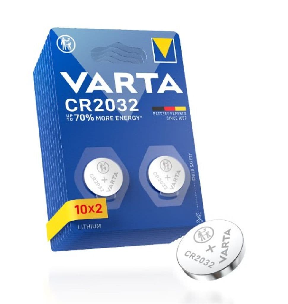 VARTA Lithium Coin knappcellebatteri CR2032, 2-pakning x10