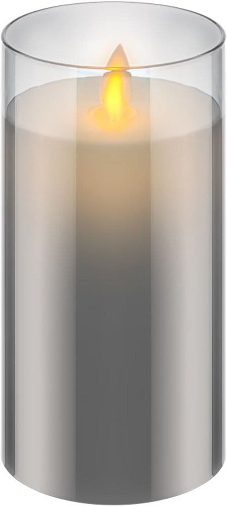 Goobay LED ekte vokslys i glass, 7,5 x 15 cm