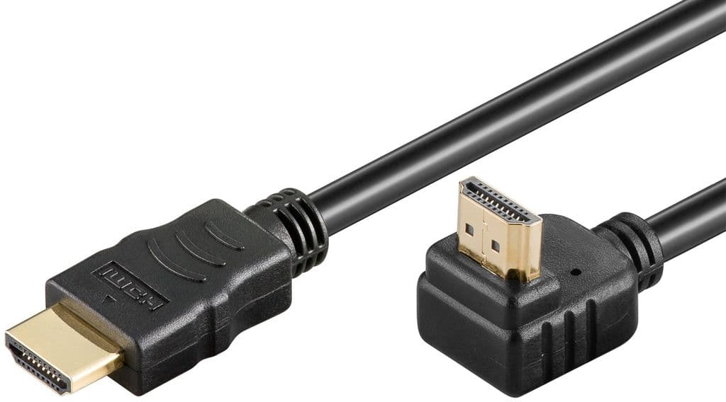 Goobay høyhastighets HDMI-kabel 90° med Ethernet, 2m