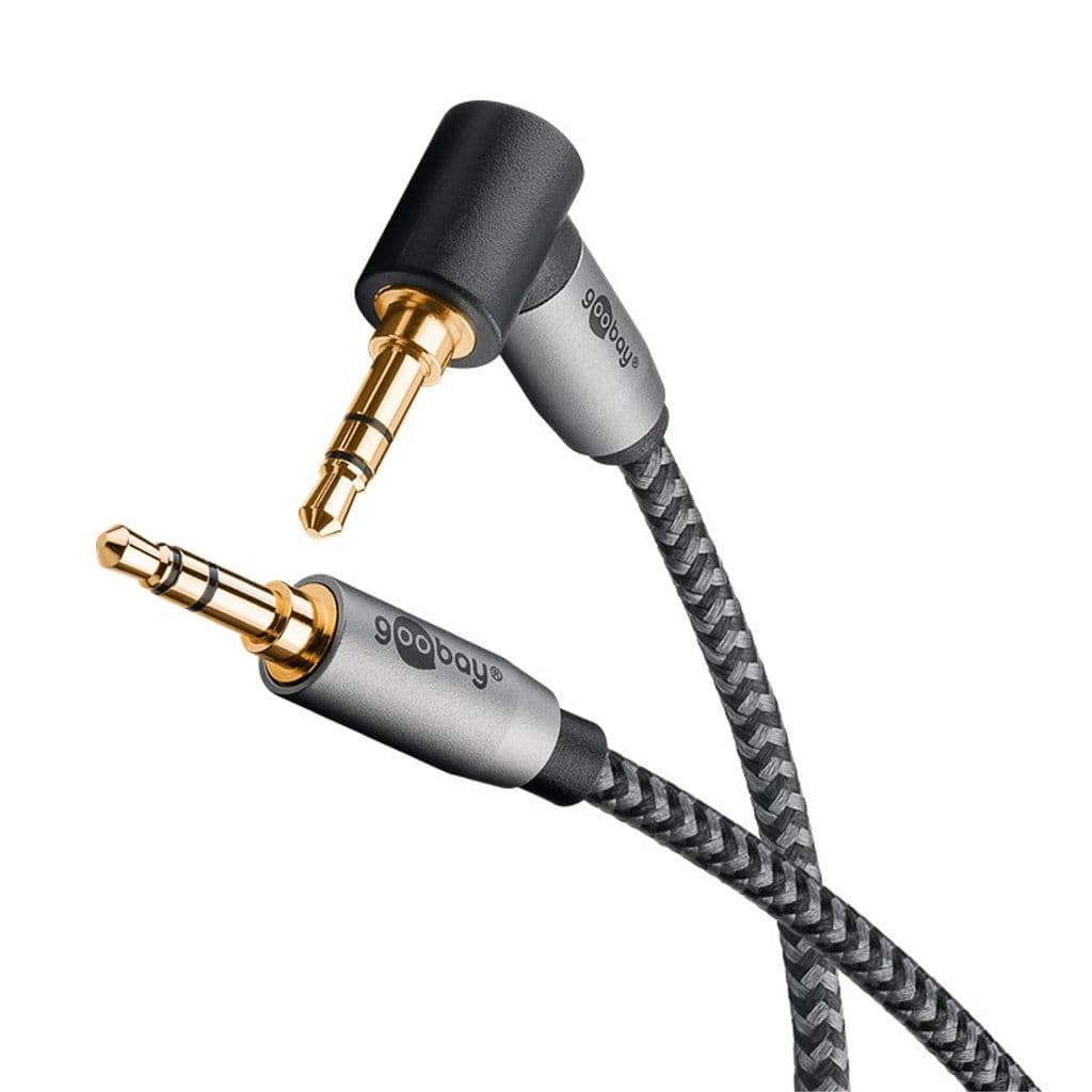 Goobay Lydtilkoblingskabel AUX, 3,5 mm stereo, 90°, 5m