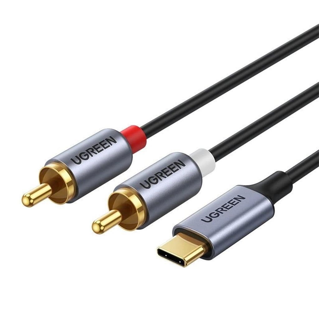 Ugreen lydkabel USB-C (hann) - 2RCA (hann), 1,5 m- Grå
