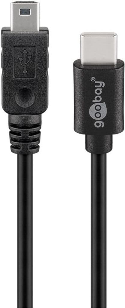 Goobay USB-C til USB-B Mini 2.0-kabel, 0,5 m - svart