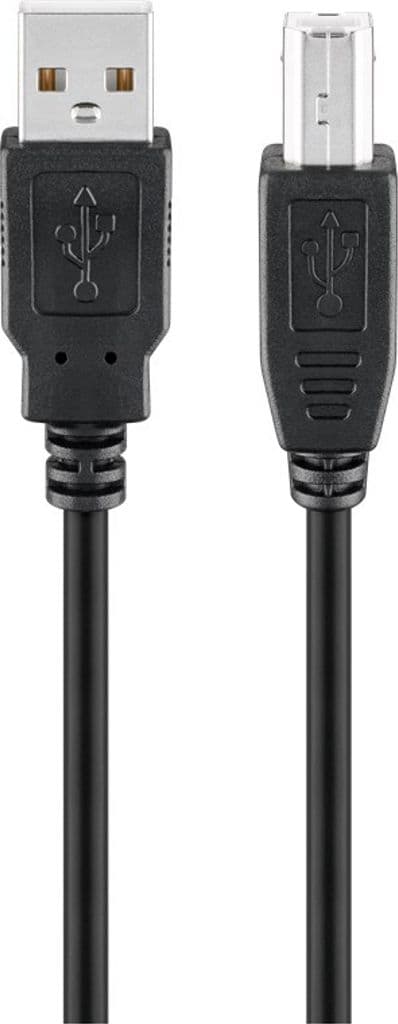 USB 2.0 høyhastighets skriverkabel, 5m - svart