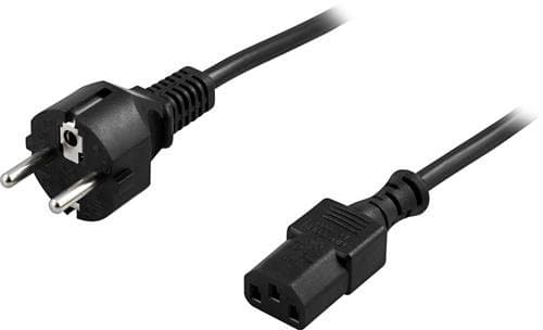 Deltaco jordet apparatkabel, CEE 7/7 2m