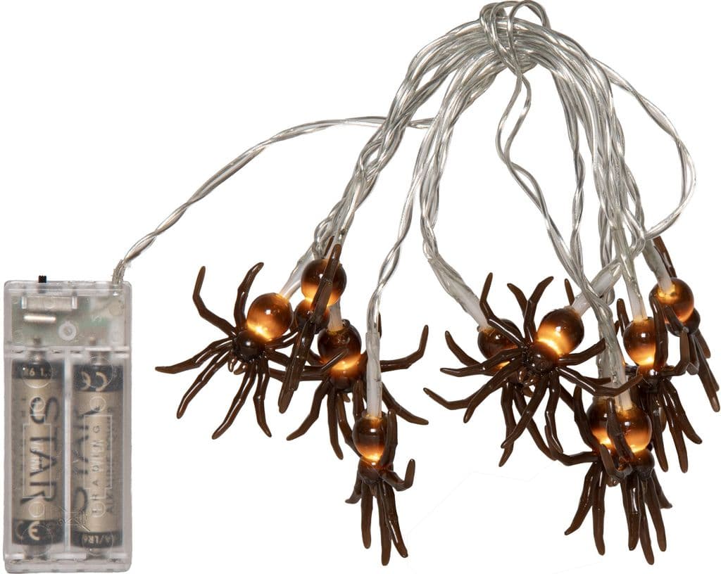 LED Lysslynge Halloween Edderkopper 10 LED 135cm med Timer