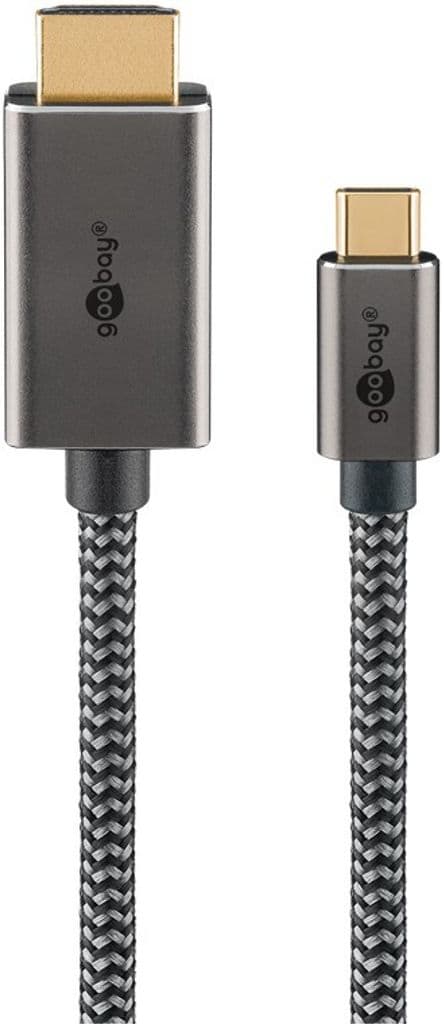 Goobay USB-C til HDMI-kabel 4K@60 Hz, 2m - svart/sølv