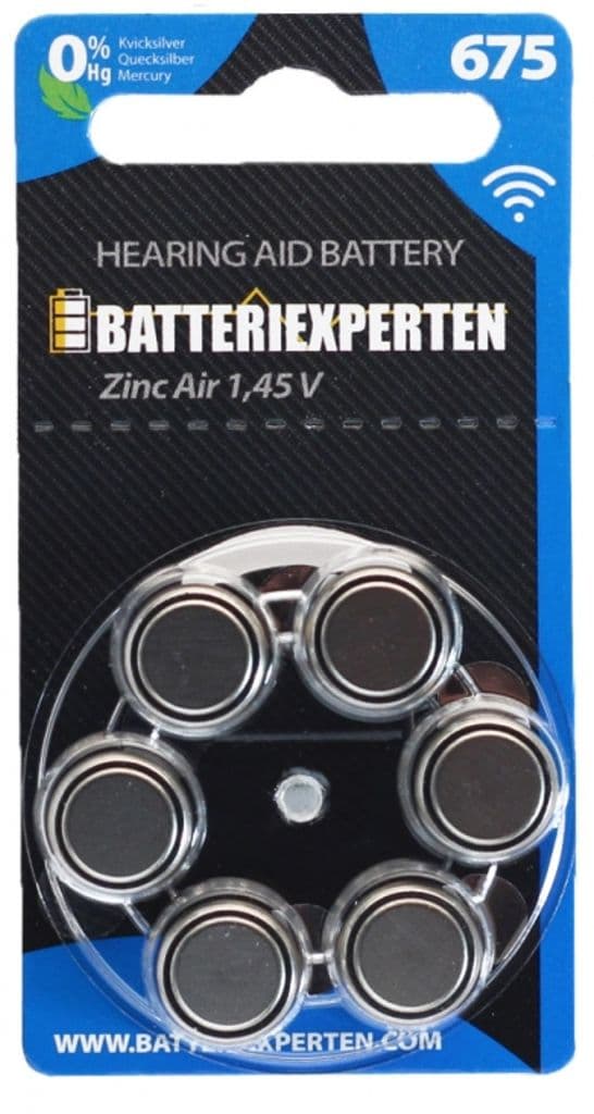Høreapparatbatteri A675 (Rayovac) 6stk/pk.