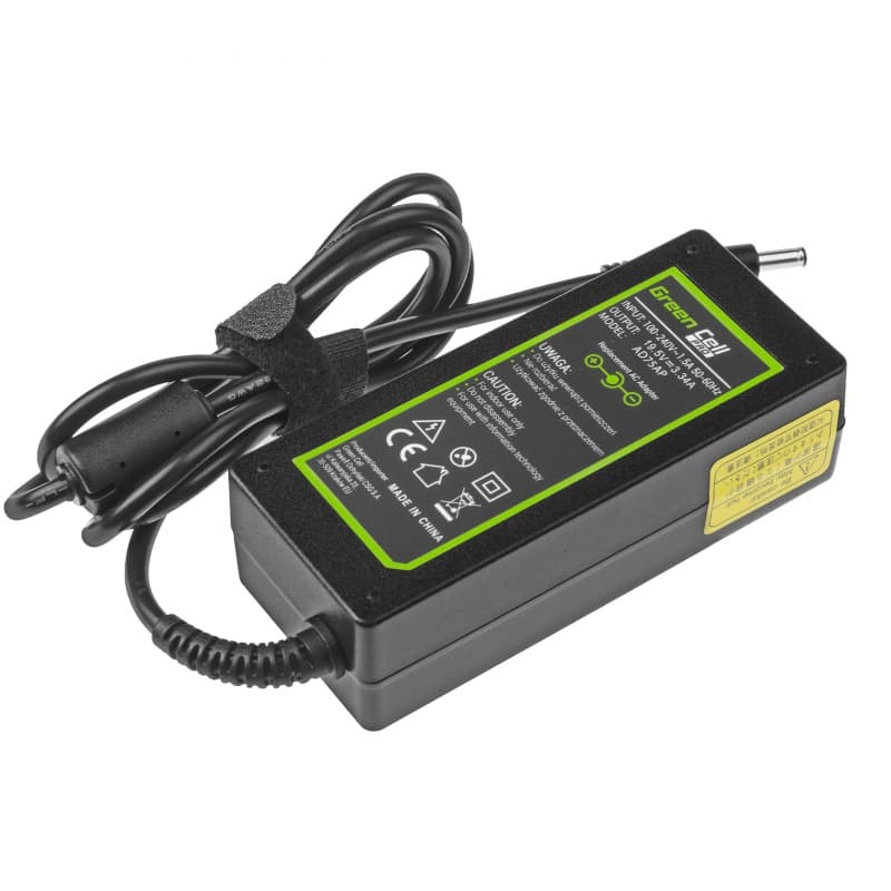 Grønn cellelader for Dell Inspiron, 19,5V 3,34A 65W - Svart