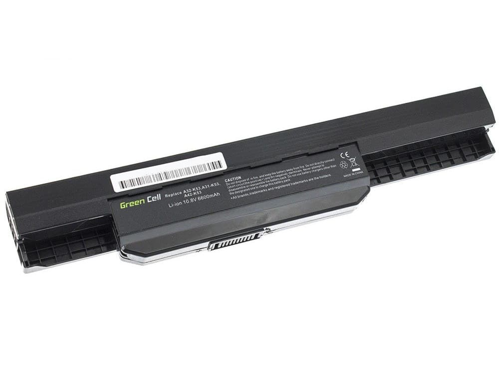 Green Cell-batteri til Asus A31-K53 X53S X53T K53E osv., 10,8V 6600mAh