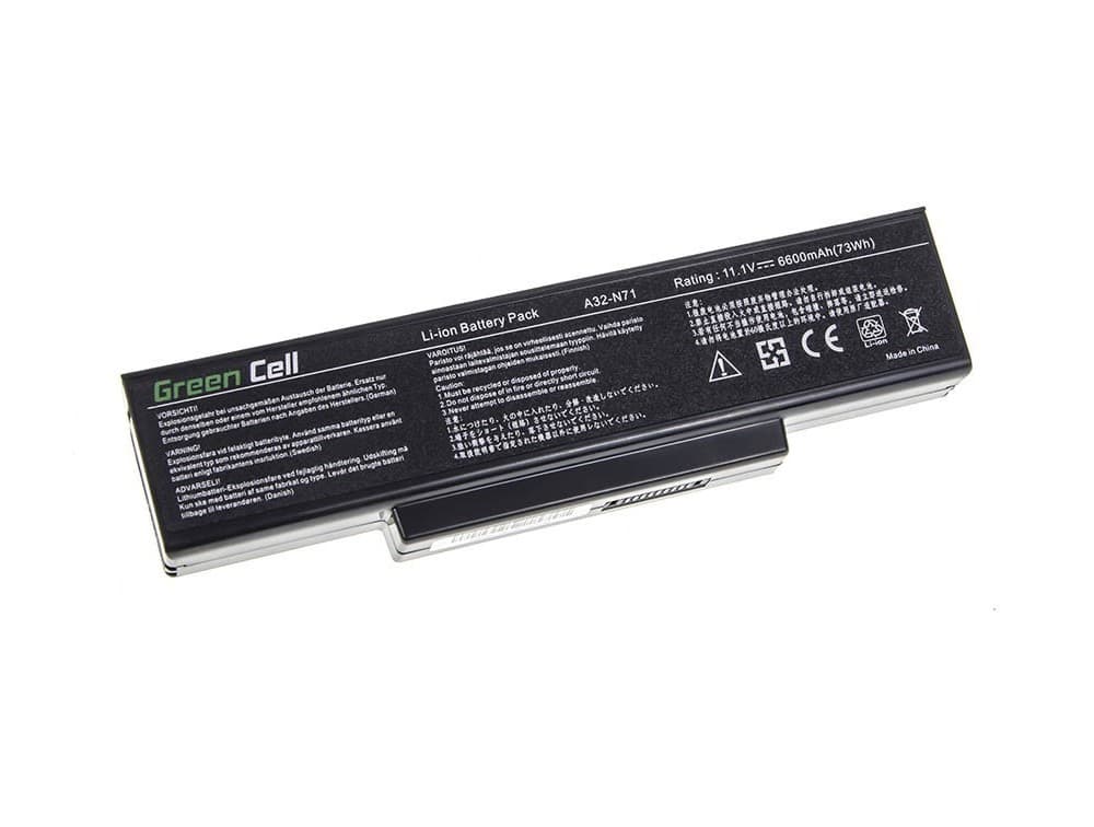 Green Cell-batteri til Asus A32-K72, 11,1 V, 6600 mAh