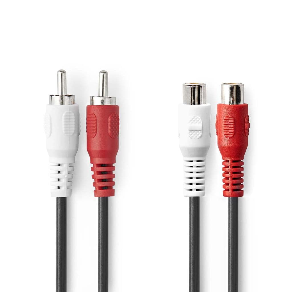 Nedis stereolydkabel 2x RCA hann til| 2x RCA hunn, 10m