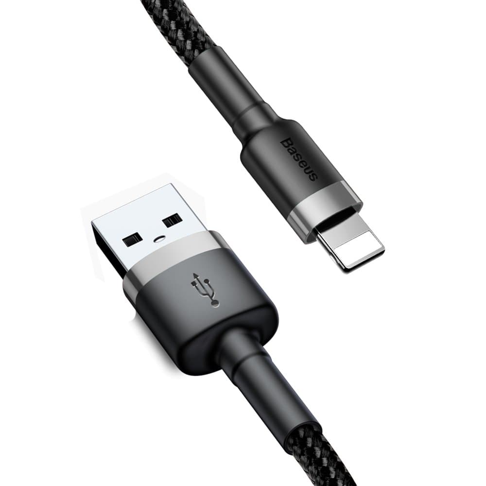 Baseus Cafule USB til Lightning, 2.4A, 0,5m - Grå/Svart
