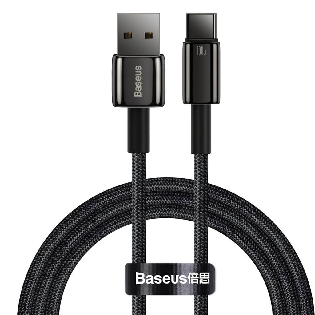 Baseus USB-A - USB-C Hurtigladekabel 100W, 1m - Sort