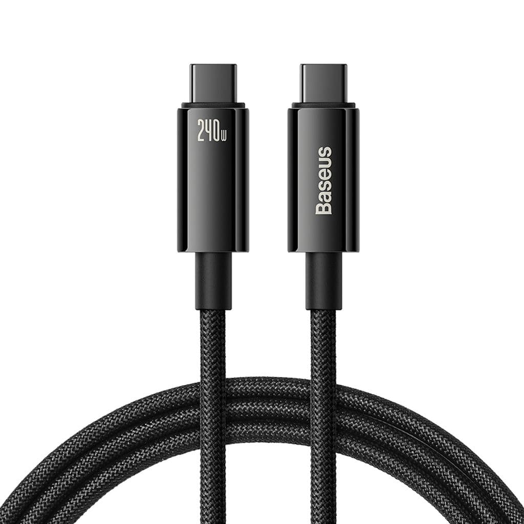 Baseus Tungsten Gold-kabel USB-C - USB-C 240W, 2m - Svart