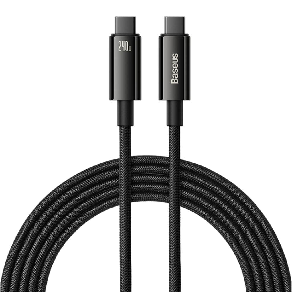 Baseus Tungsten Gold-kabel USB-C - USB-C 240W, 3m - Svart