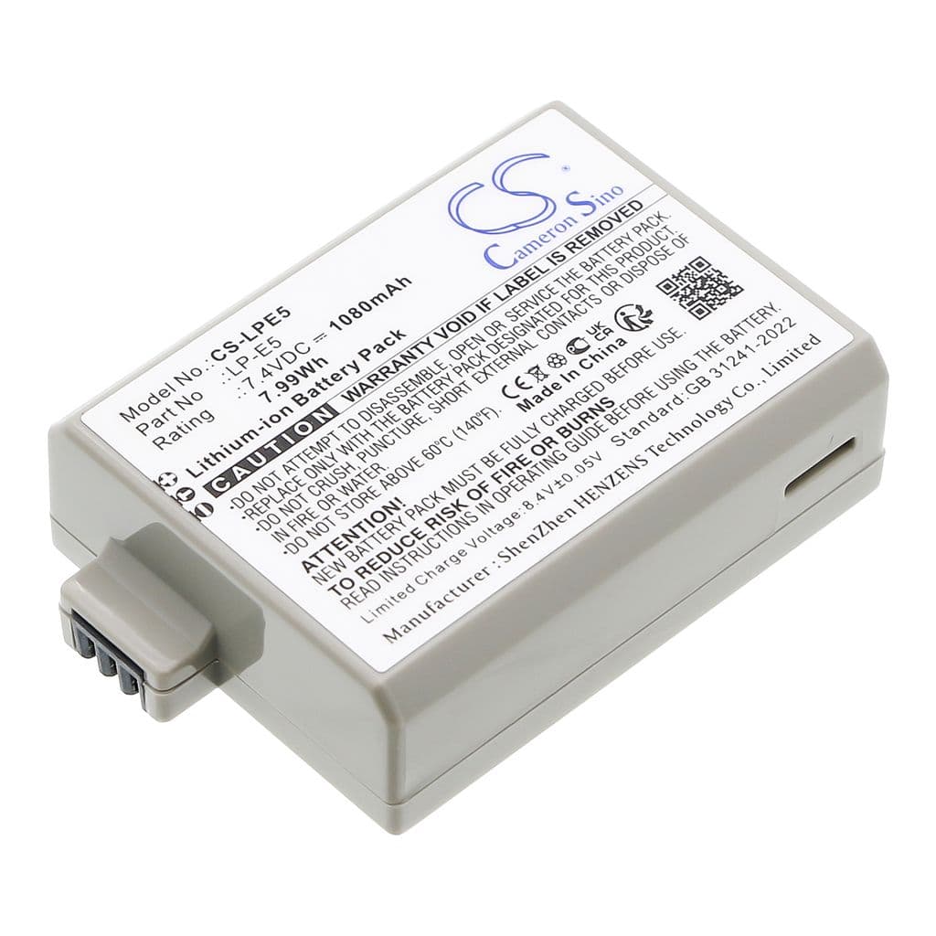 Batteri til Canon LP-E5 EOS450D 500D, 1000D etc 7.4V 1500mAh