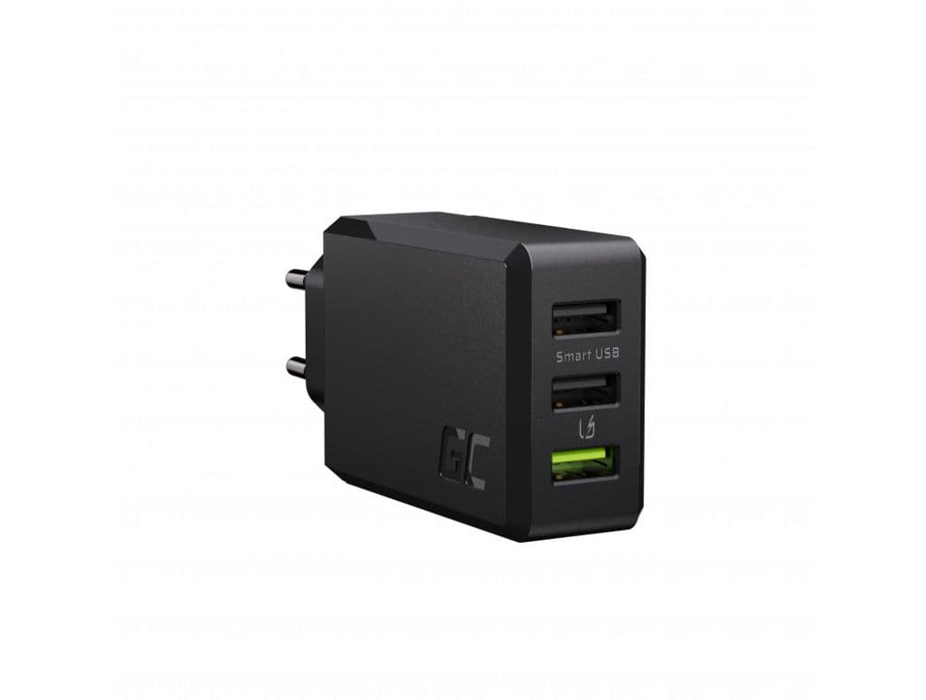 Green Cell ChargeSource 3 vegglader, 3xUSB-A, 30W, hurtiglading