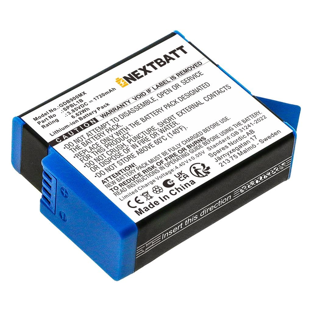 Batteri til Gopro Hero 10 etc