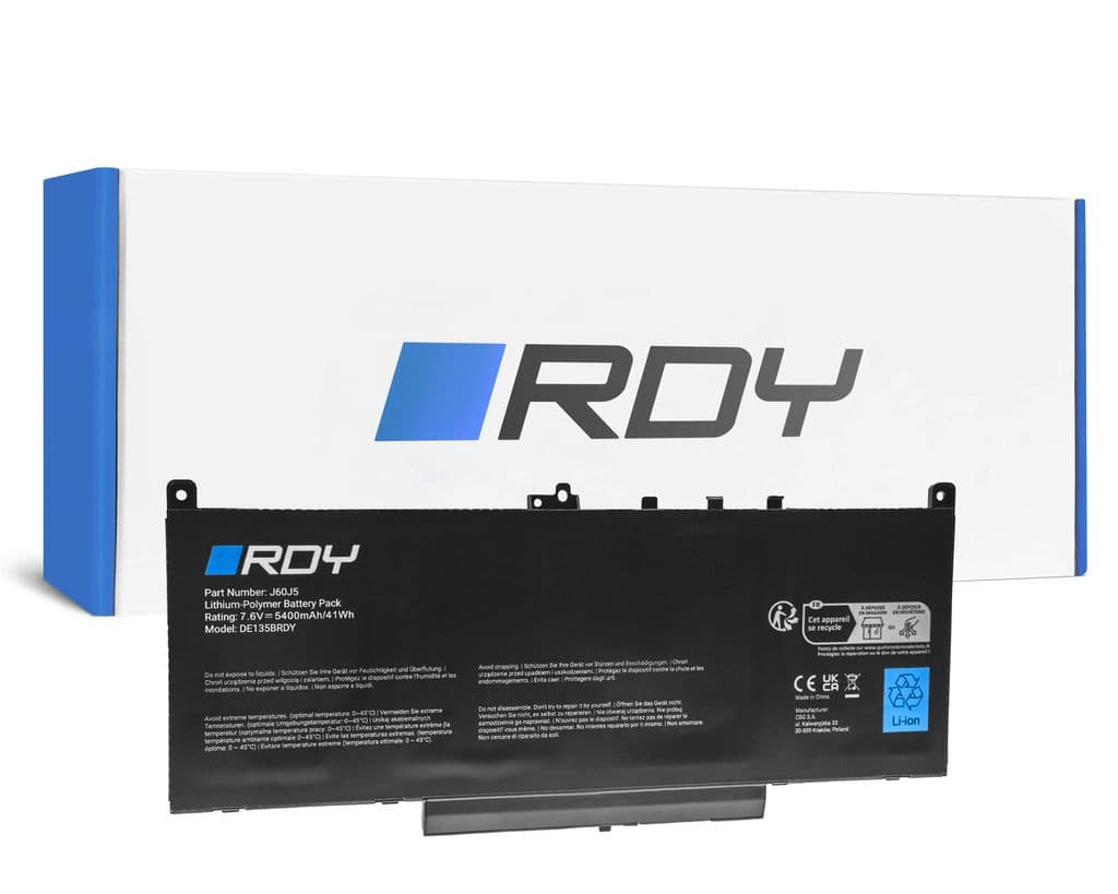 RDY Laptop-batteri J60J5 for Dell Latitude E7270 E7470