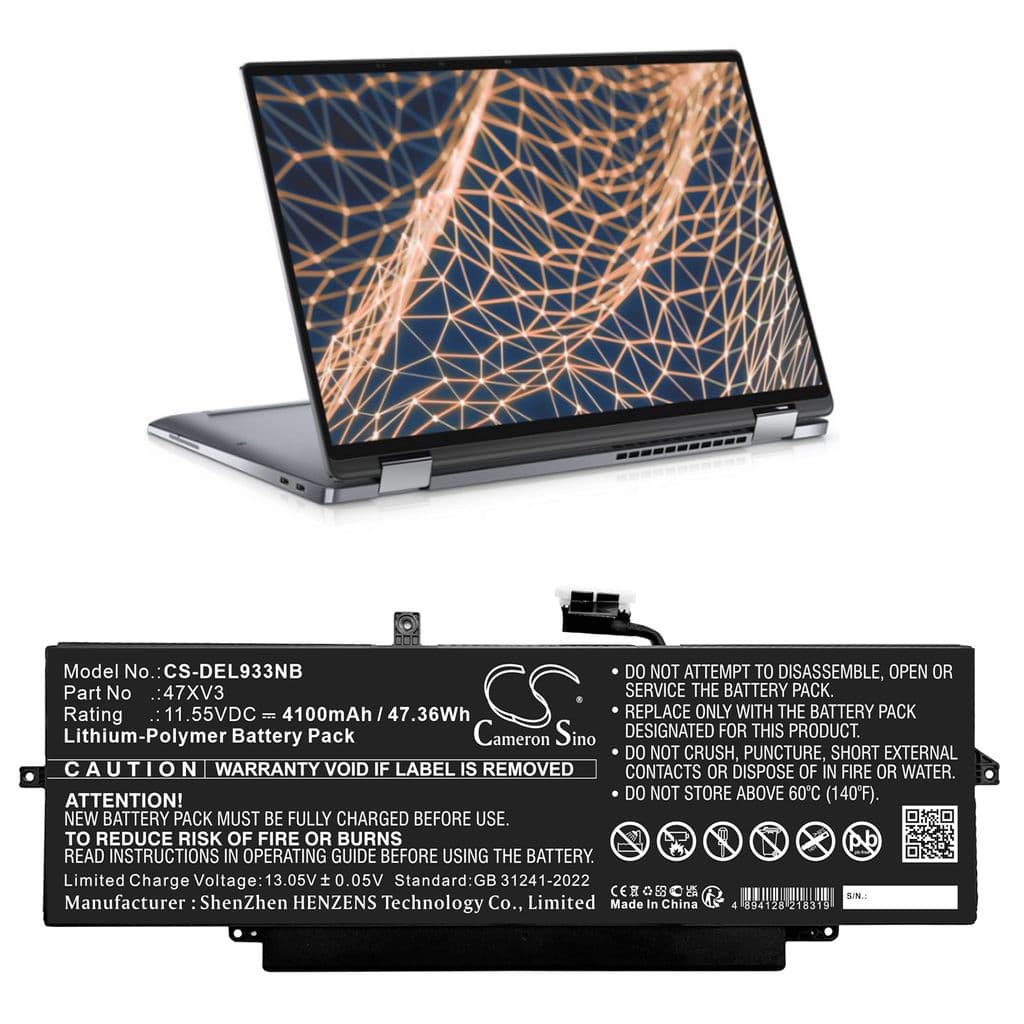 Batteri til DELL Latitude 9330 etc