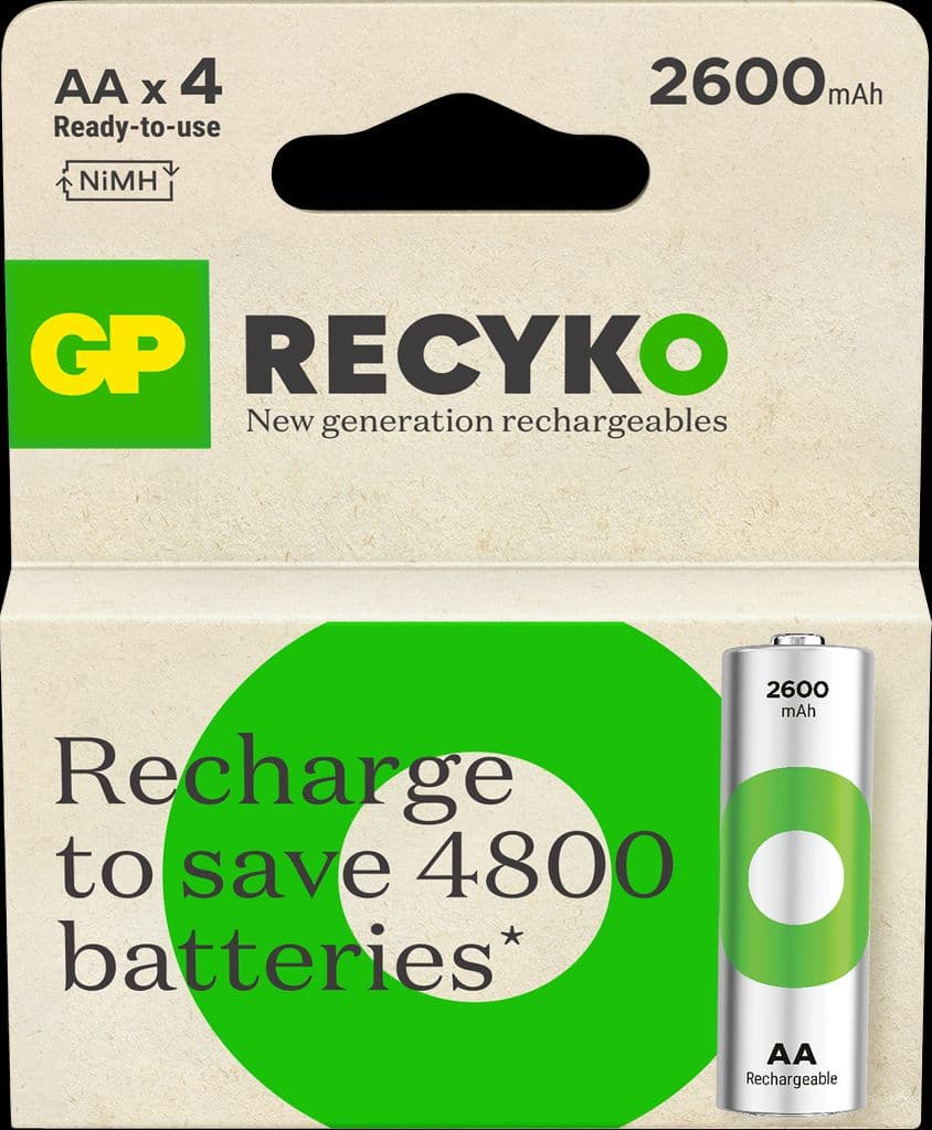 AA ReCyko GP 2600mAh NI-MH - 4 pakke