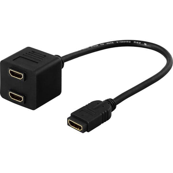 HDMI-adapter / Full HD i 60Hz / 1xHDMI ho til 2xHDMI ho / 19-pinners