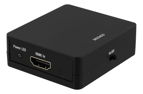 Deltaco HDMI-splitter, 1x HDMI in og 2x HDMI ut - Svart