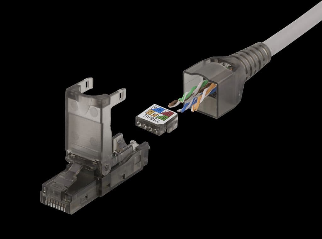 RJ45 plugg Cat6A uten verktøy, grå